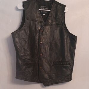 Maxam Black Leather Vest for Men Size Xl Lambskin
